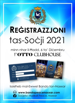 Reġistrazzjoni tas-Soċji 2021 minn nhar il-Ħadd, 6 ta' Diċembru 'l quddiem