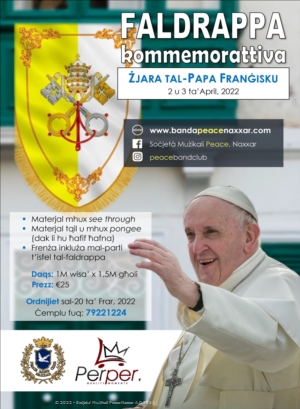 Faldrappa kommemorattiva għaż-żjara tal-Papa Franġisku