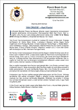 'VIA CRUCIS' - Karl Fiorini. Stqarrija għall-istampa