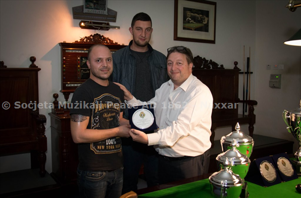 Finali tal-isnooker - Tingħata tifkira lill-Finalisti u lil dawk kollha li taw is-sehem tagħhom matul il-kompetizzjoni.