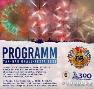 Spettaklu Pirotekniku ta' Lejliet il-Festa minn fuq il-Bejt ta' Palazzo Vittoria - 7 ta' Settembru